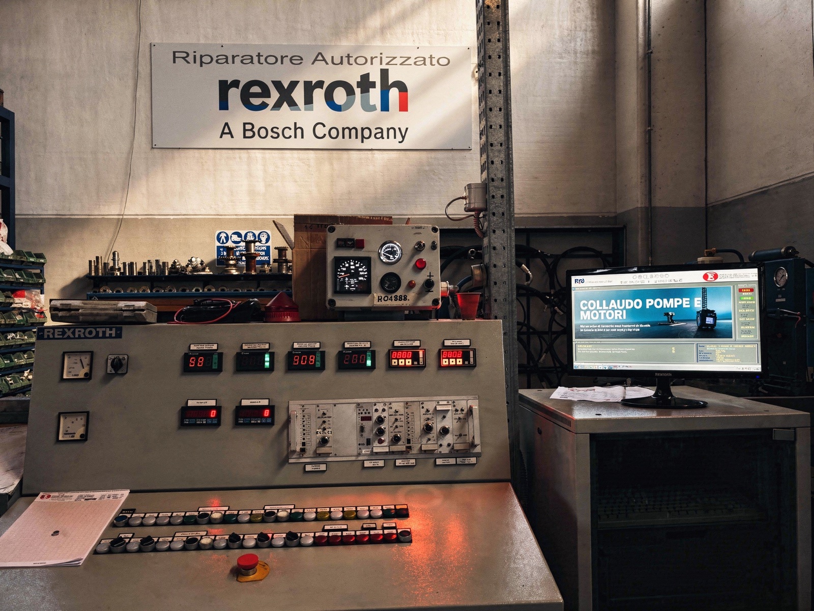 Banco prova Bosch Rexroth certificato - collaudo pompe e motori TFS Service Partner